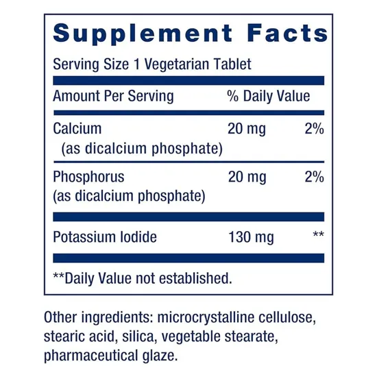 Life Extension Potassium Iodide 130mg Tablets 14 Tablets