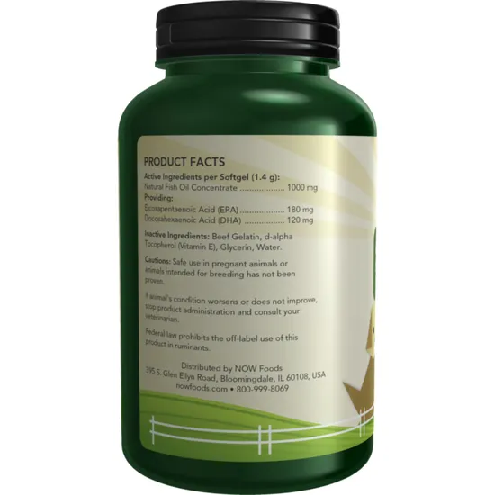 NOW Foods Pets Omega-3 Support Softgels 180