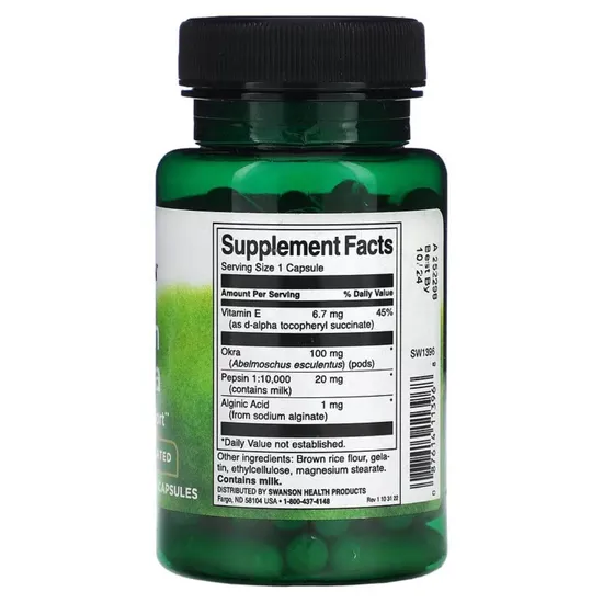 Swanson Pepsin & Okra Capsules 90 Capsules