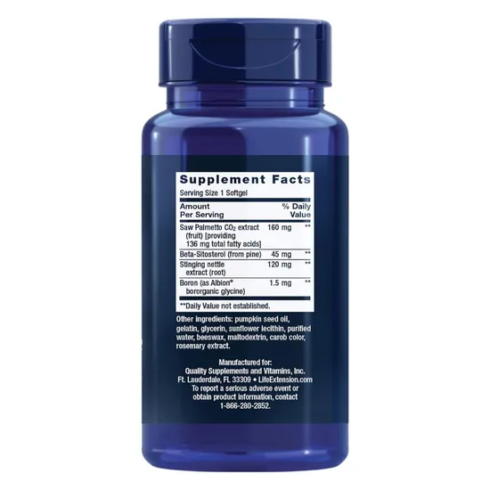 Life Extension PalmettoGuard Saw Palmetto/Nettle Root With Beta-Sitosterol 60 Softgels