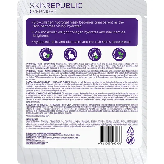 Skin Republic Overnight Bio-Collagen Hydrogel Face Mask 30g