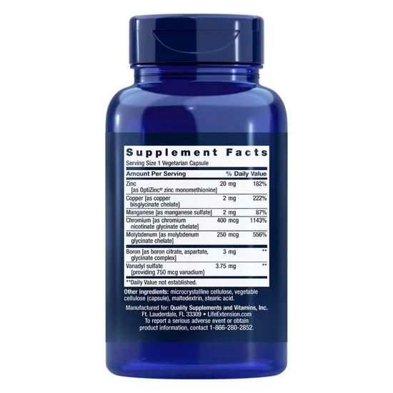 Life Extension Only Trace Minerals Vegicaps 90 Veg Caps