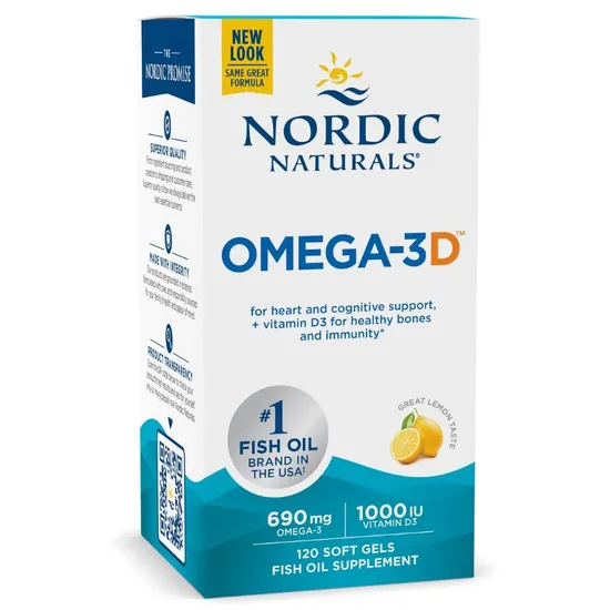 Nordic Naturals Omega-3d 690mg Lemon Softgels 60 Softgels