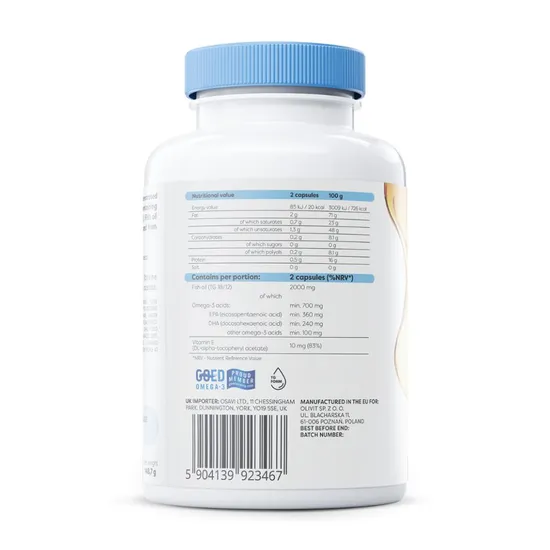 Osavi Omega-3 Fish Oil Molecularly Distilled 1000mg 60 Softgels