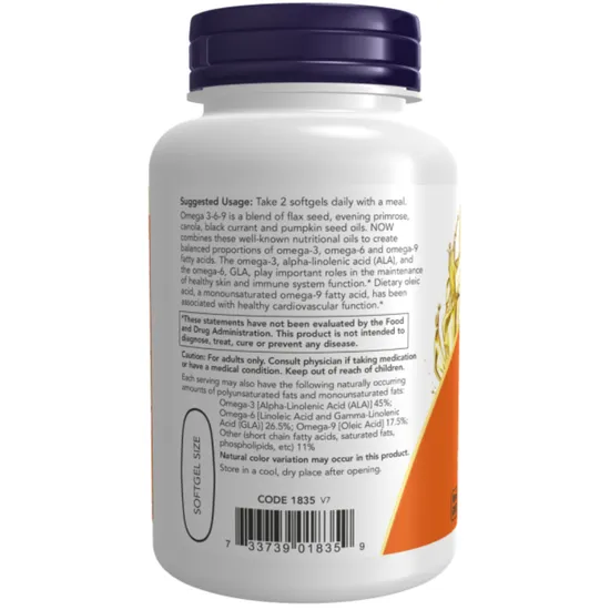 NOW Foods Omega 3-6-9 1000mg 100 Softgels