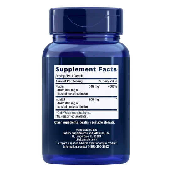 Life Extension No Flush Niacin 640mg 100 Capsules