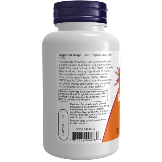 NOW Foods Niacinamide Capsules 500mg - 100 Capsules