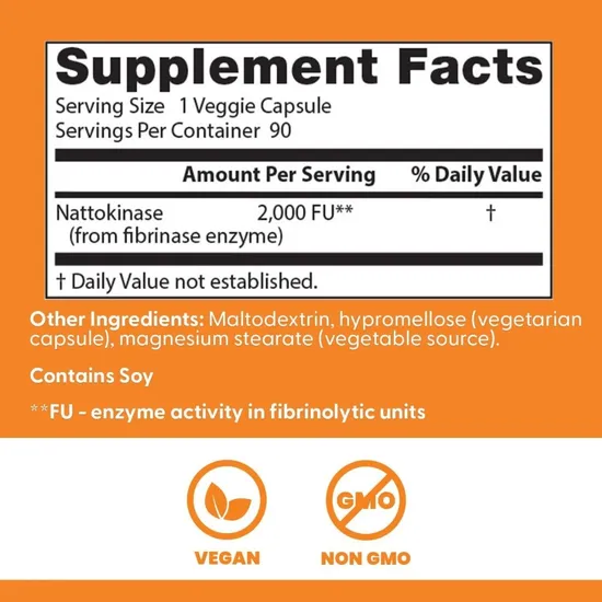Doctor's Best Nattokinase 2000 Fu 90 Veg Caps