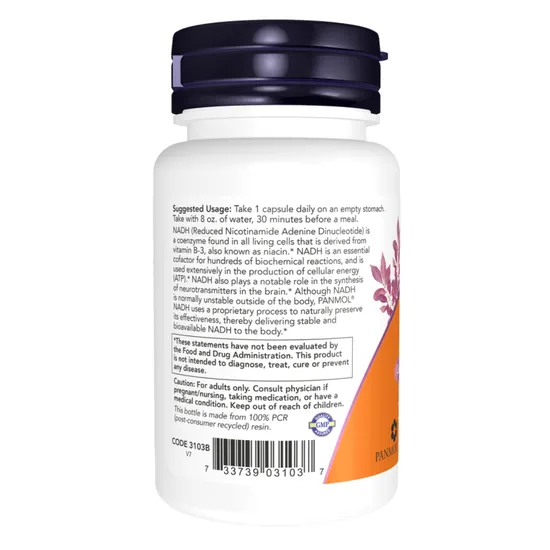 NOW Foods NADH 10mg Capsules 60 Capsules