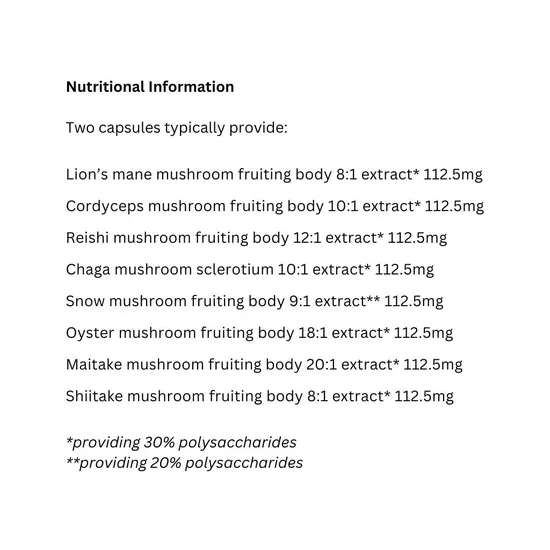 Higher Nature Mushroom Vitality Capsules 60 Capsules