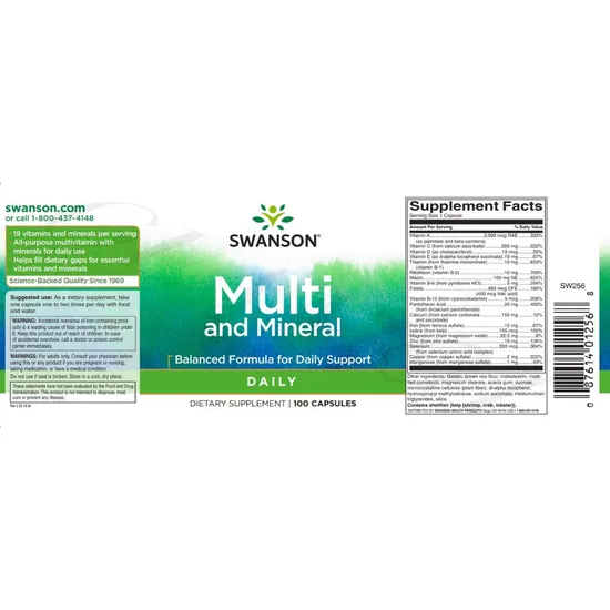Swanson Multi & Mineral Capsules 100 Capsules
