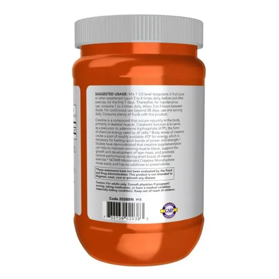 NOW Foods Micronized Creatine Monohydrate Powder 500g
