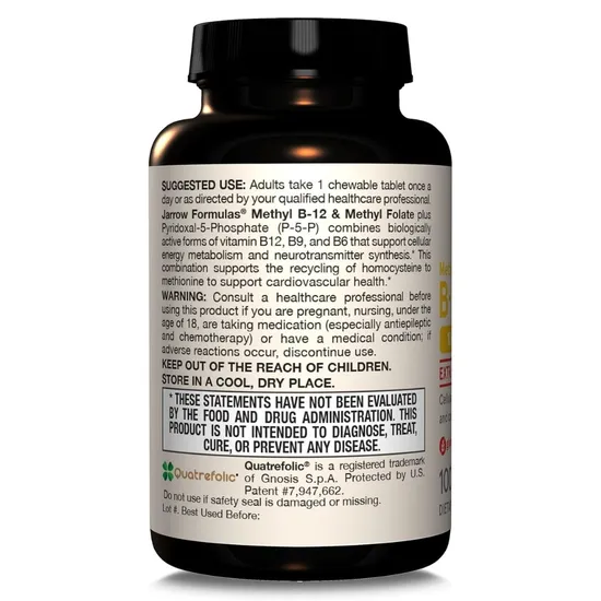 Jarrow Formulas Methyl B12 & Methyl Folate 800mcg Cherry Lozenges 60 Lozenges