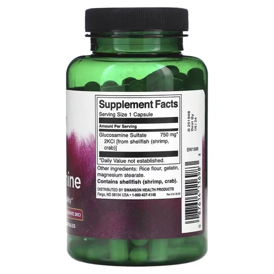 Swanson Mega Glucosamine 750mg Capsules 120 Capsules