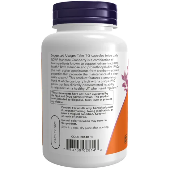 NOW Foods Mannose Cranberry Capsules 90 Capsules