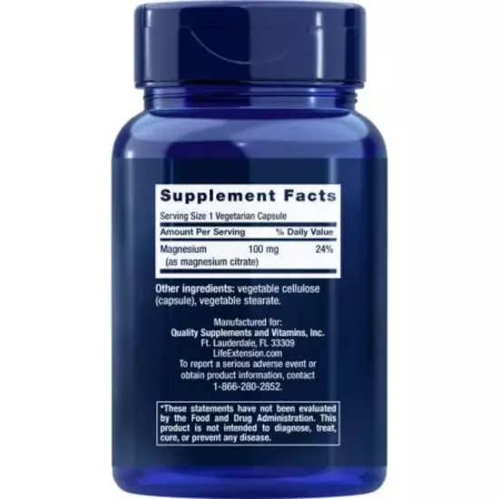 Life Extension Magnesium Citrate 100 mg - 100 Veg Caps