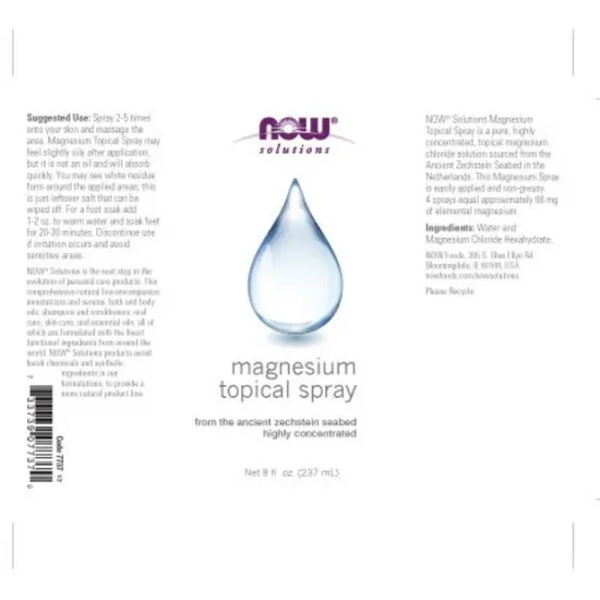 NOW Foods Magnesium Topical Spray 237ml