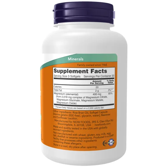 NOW Foods Magnesium Citrate Softgels 180 Softgels