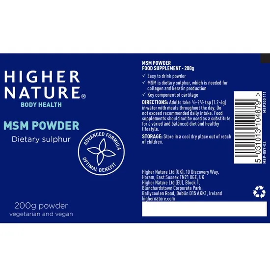 Higher Nature MSM Powder 200g