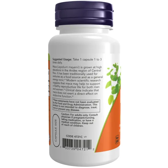 NOW Foods Maca 500mg Capsules 100 Capsules