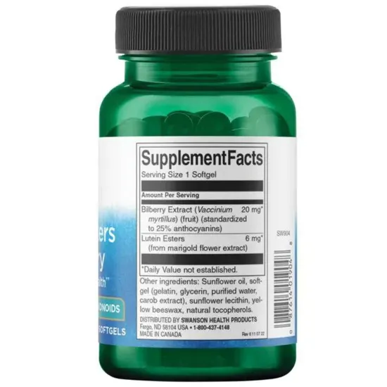 Swanson Lutein Esters & Bilberry Softgels 120 Soft Gels