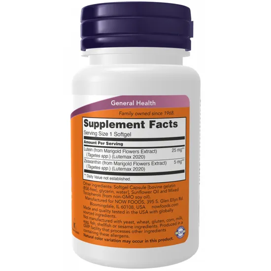 NOW Foods Lutein & Zeaxanthin Softgels 60 Softgels