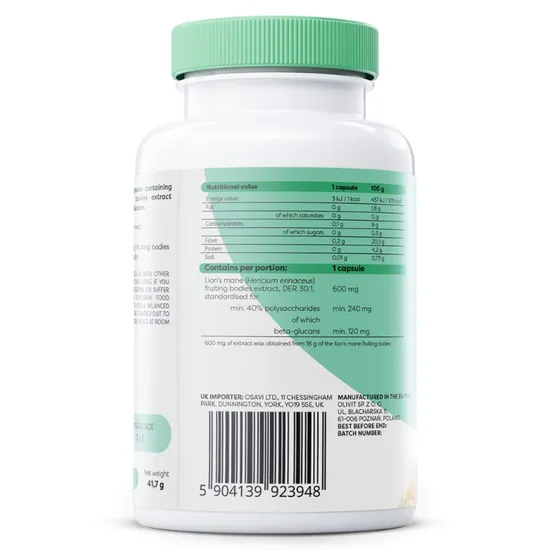 Osavi Lion's Mane 600mg Capsules 60 Capsules