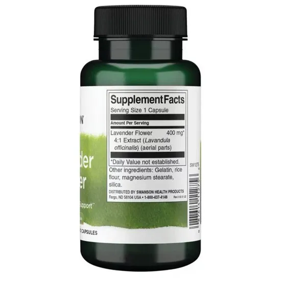Swanson Lavender Flower 400mg Capsules 60 Capsules