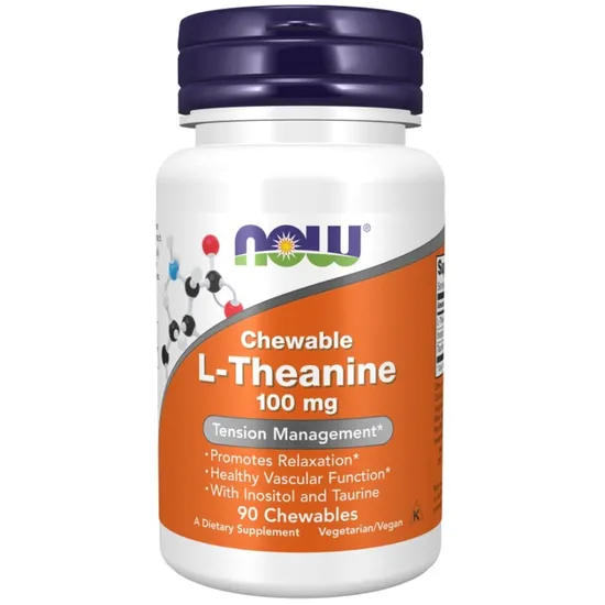 NOW Foods L-Theanine With Inositol & Taurine 100mg Chewables 90 Chewables