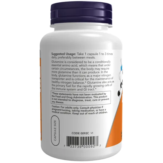 NOW Foods L-Glutamine 500mg Capsules 120 Capsules