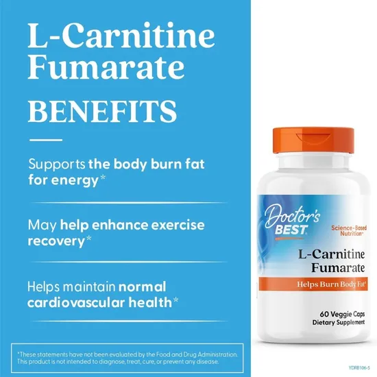 Doctor's Best L-Carnitine Fumarate 855mg 60 Capsules