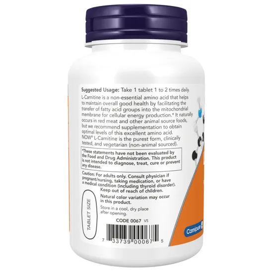 NOW Foods L-Carnitine 1000mg 50 Tablets