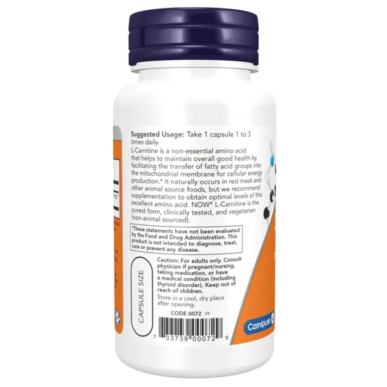 NOW Foods L-Carnitine 500mg Capsules 60 Capsules