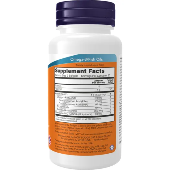NOW Foods Krill & CoQ10 60 Softgels