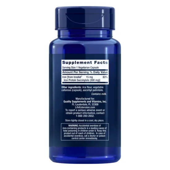 Life Extension Iron Protein Plus 300mg 100 Capsules
