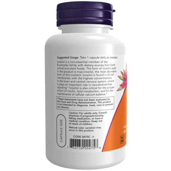 NOW Foods Inositol 500mg Capsules 100 Capsules