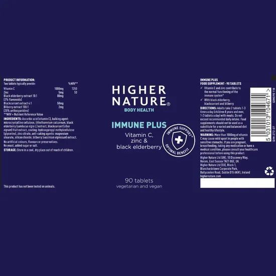 Higher Nature Immune+ Vegetable Tablets 90 Tablets