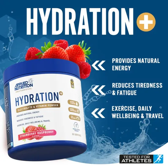 Applied Nutrition Hydration+ Strawberry Raspberry Powder 240g