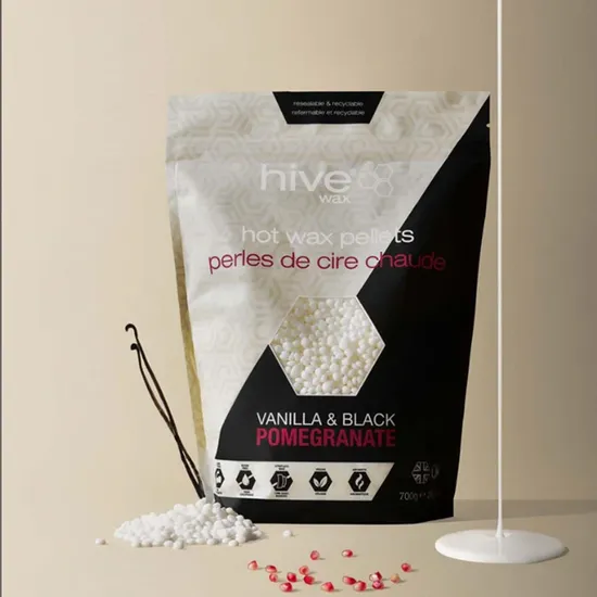 Hive Hot Wax Pellets Vanilla And Black Pomegranate