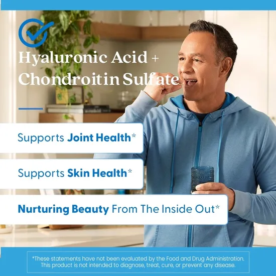 Doctor's Best Hyaluronic Acid + Chondroitin Sulphate With BioCell Collagen 60 Capsules