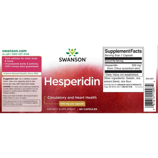Swanson Hesperidin 500mg Capsules 60 Capsules