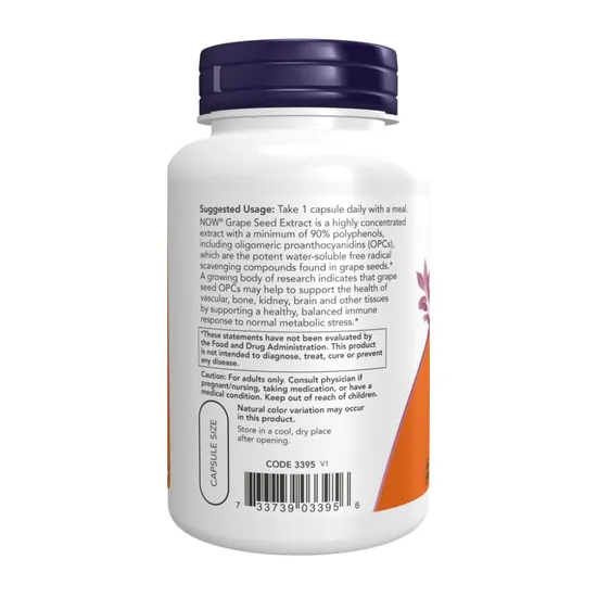 NOW Foods Grape Seed Extract 500mg Maximum Strength Capsules 90 Capsules