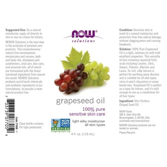NOW Foods Grapeseed Oil 118ml