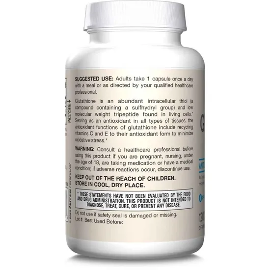 Jarrow Formulas Glutathione Reduced 500mg 150 Veggie Capsules