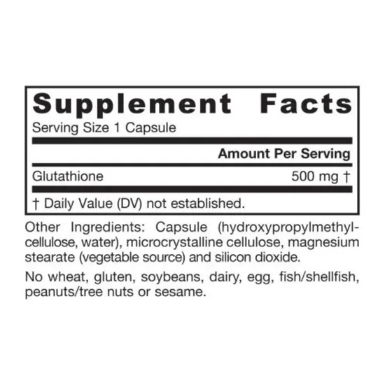 Jarrow Formulas Glutathione Reduced 500mg 150 Veggie Capsules