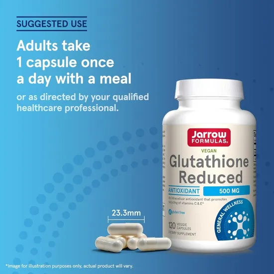 Jarrow Formulas Glutathione Reduced 500 mg | 120 Veg Caps