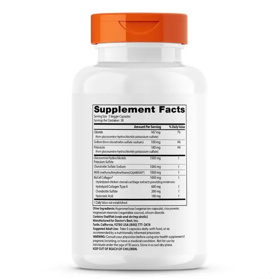 Doctor's Best Glucosamine Chondroitin MSM + Hyaluronic Acid 150 Capsules