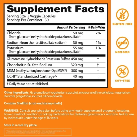 Doctor's Best Glucosamine Chondroitin MSM + UC-II 90 Capsules