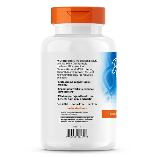 Doctor's Best Glucosamine Chondroitin MSM With OptiMSM 120 Capsules