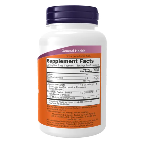 NOW Foods Glucosamine & Chondroitin With MSM 180 Capsules